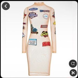 COACHELLA LOOK!!! GCDS Patch Embroidered Stretch MESH DresS - Size Xs